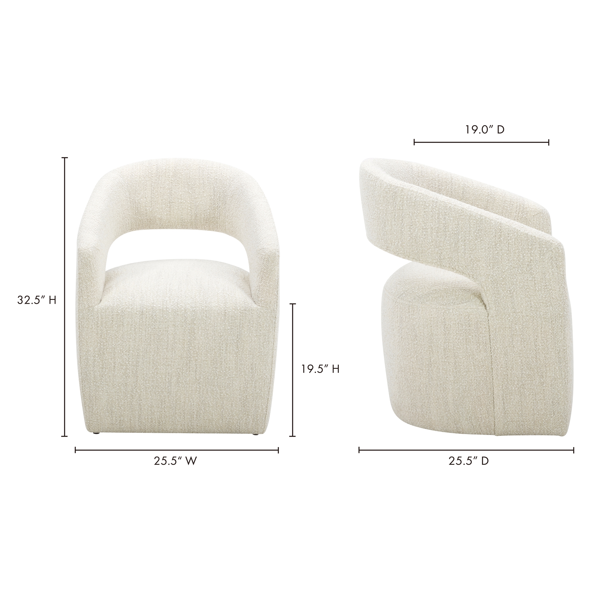 Barrow Rolling Dining Chair White Mist - Image 15