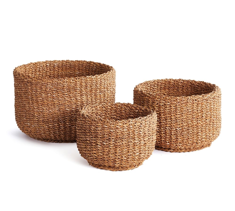 Edith Seagrass Cylindrical Baskets, Set of 3 - Image 0