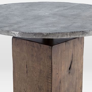 Reclaimed Wood Base Pedestal Dining Table, Round, 42" - Image 3