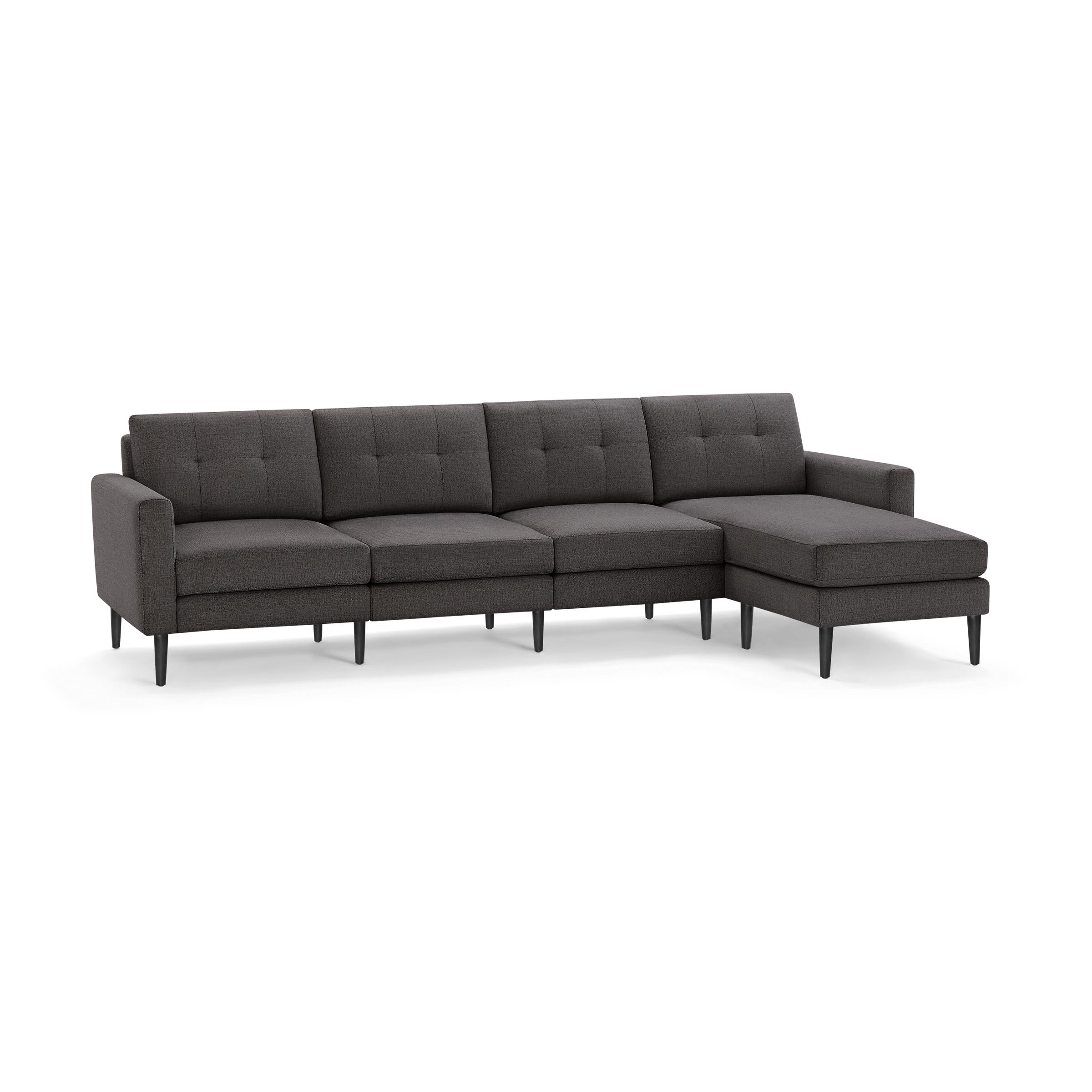 Nomad King Sectional - Heather Charcoal - Performance Chenille / Ebony - Wood / Block - Image 0