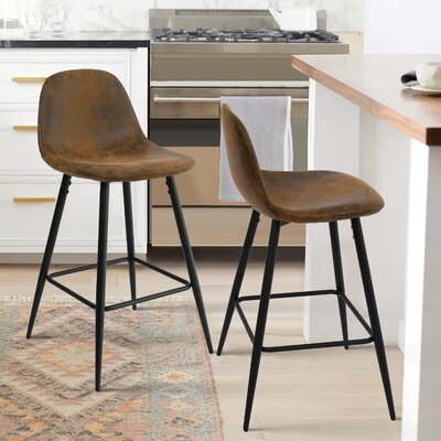 Augus Suede Counter Stool(Set Of 2) - Image 0