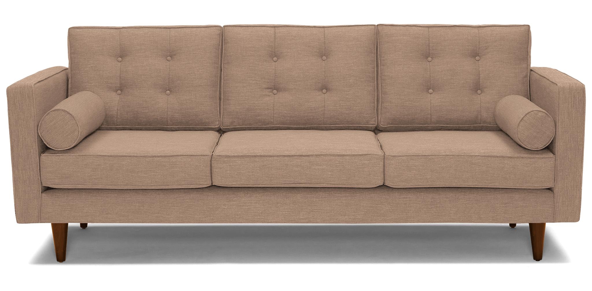 Pink Braxton Mid Century Modern Sofa - Royale Blush - Mocha - Image 0