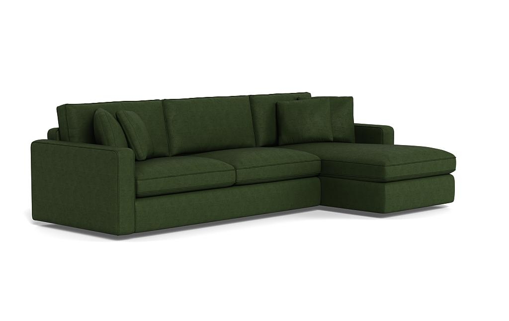 James 3-Seat Right Chaise Sectional with Contrast Piping - Image 1