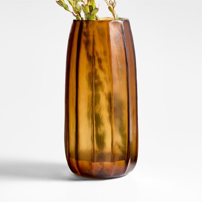 Renata Tall Amber Glass Vase 15" - Image 0