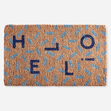 Hello Doormat, 18x30, Blue - Image 1