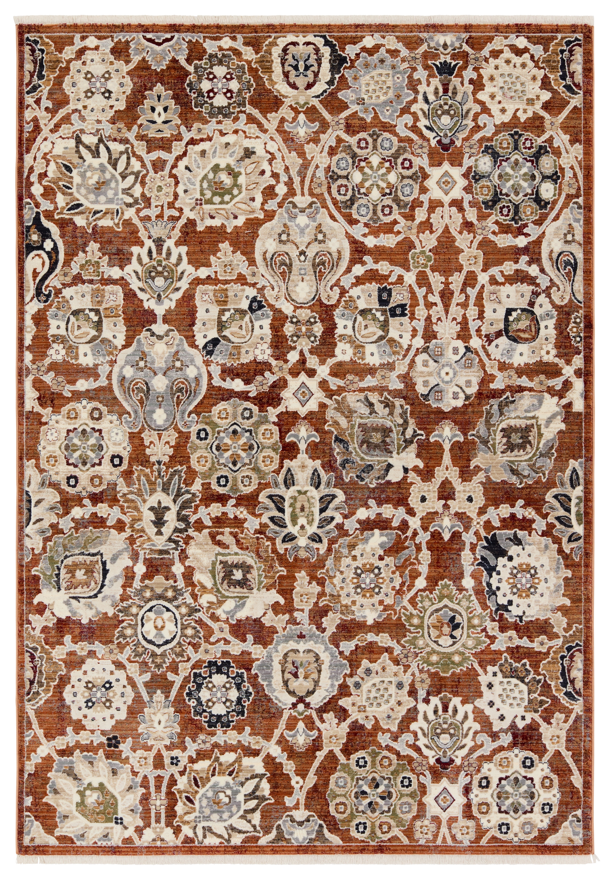 Vibe by Althea Floral Orange/ Cream Area Rug (8'X10'6") - Image 0