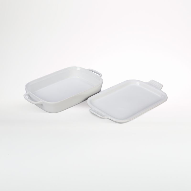 Le Creuset ® White Rectangular Baking Dish with Platter Lid - Image 1