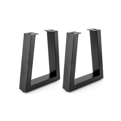 (2-Pack) Legs For Structural Table, 28 In (710 Mm), Matte Black, Adjustable in , 16" H x 14" W x 3" D - Image 0
