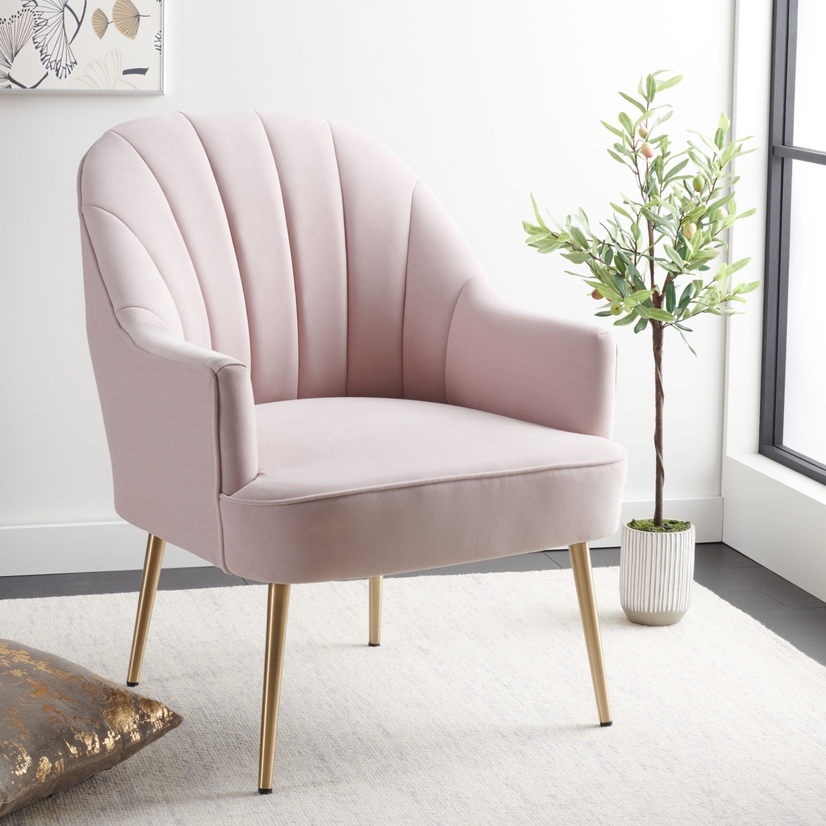Areli Accent Chair - Light Pink - Safavieh - Image 1