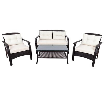Wicker/Rattan 4 - Person Seating Group With Cushions - Image 0