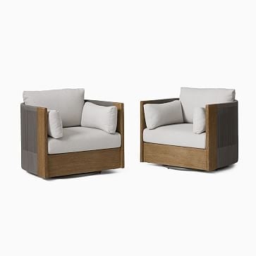 Porto Swivel Chair, Driftwood, Set of 2 - Image 0