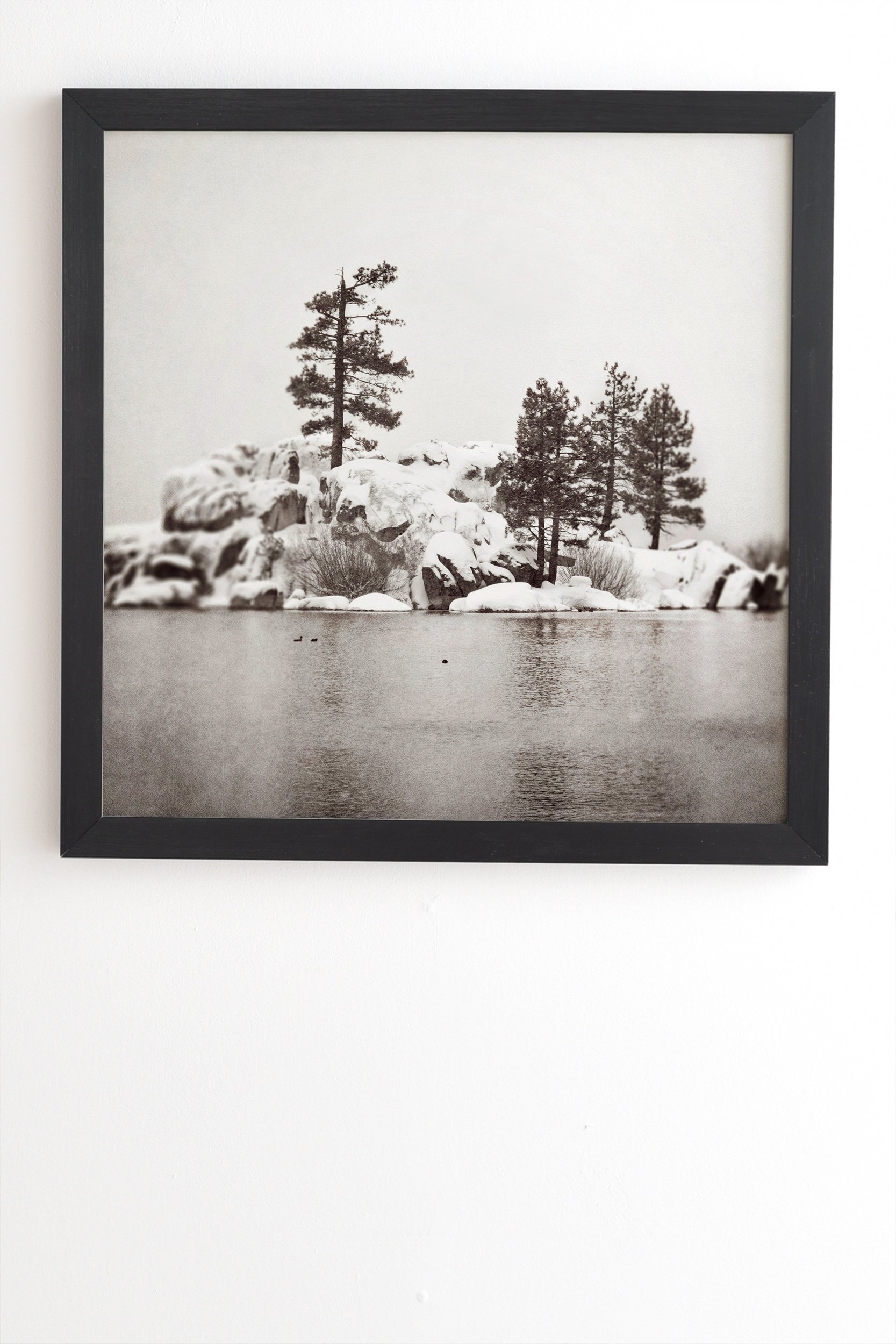 Bree Madden Snowy Lake Black Framed Wall Art - 30" x 30" - Image 0