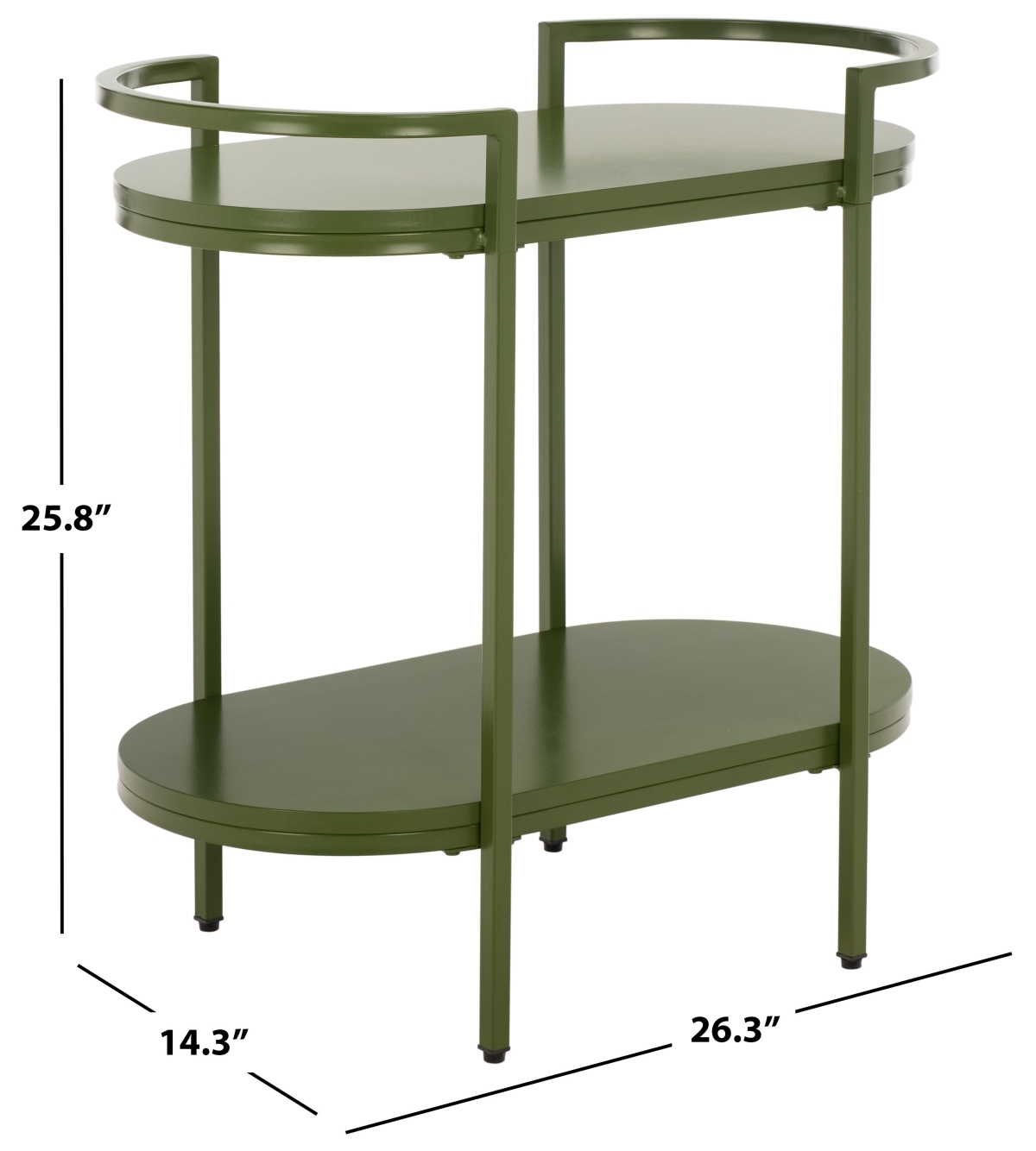Inessa 2 Tier Bar Cart - Green - Image 6