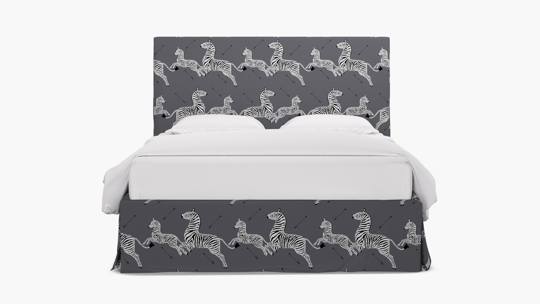 Slipcovered Bed, Slate Zebra, Full - Image 0