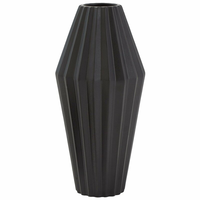 Global Views Milos Vase Color: Matte Black, Size: 6" H x 3" W x 3" D - Image 0