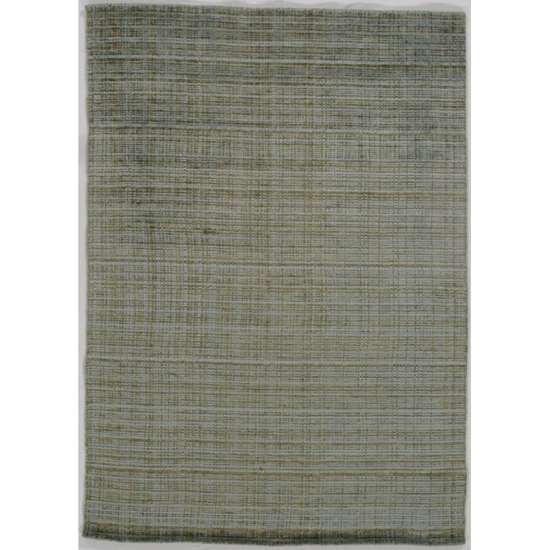 Pasargad NY Hand-Knotted Wool/Silk Gray/Light Green Area Rug - Image 0