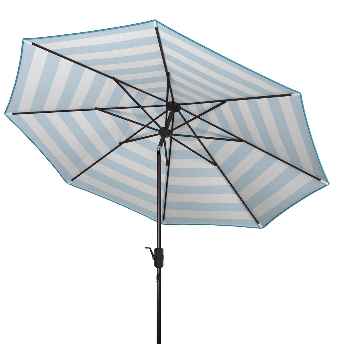 Iris Fashion Line 9Ft Umbrella - Baby Blue/White - Safavieh - Image 3