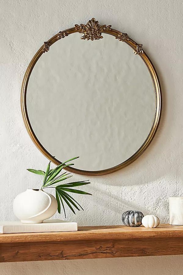 Cecilia Floral Emblem Round Wall Mirror - Image 0