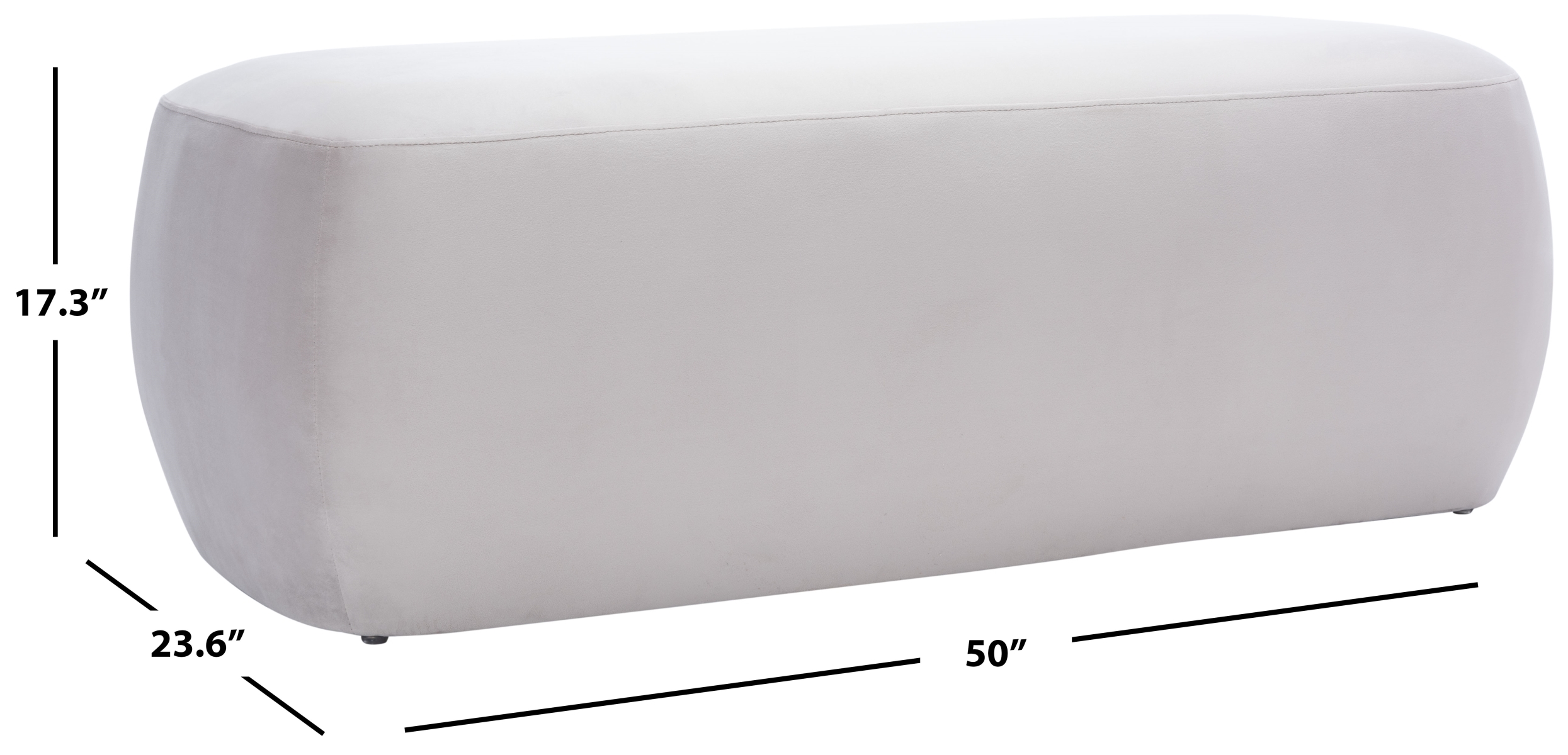 Whitley Rectangular Ottoman - Greige - Safavieh - Image 7