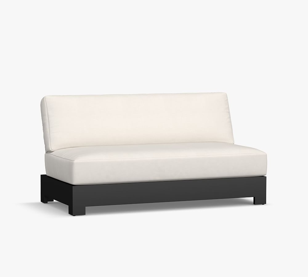 Malibu Platform Armless Loveseat Cushion, Sunbrella(R) Solid; Ash - Image 0