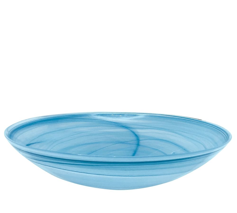 Alabaster Glass Serving Bowl - Aqua - Image 0