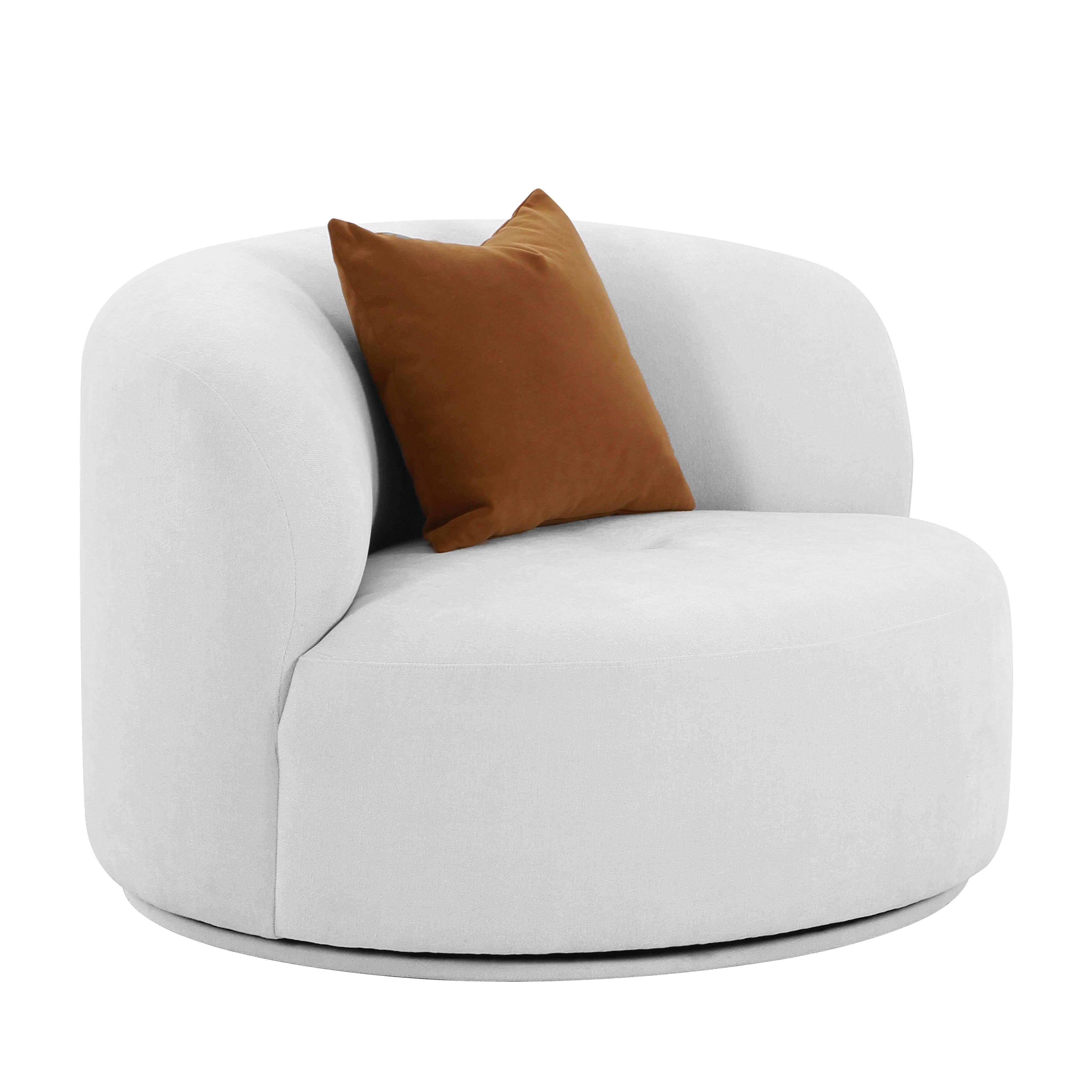 Fickle Grey Velvet Swivel Chair - Image 0