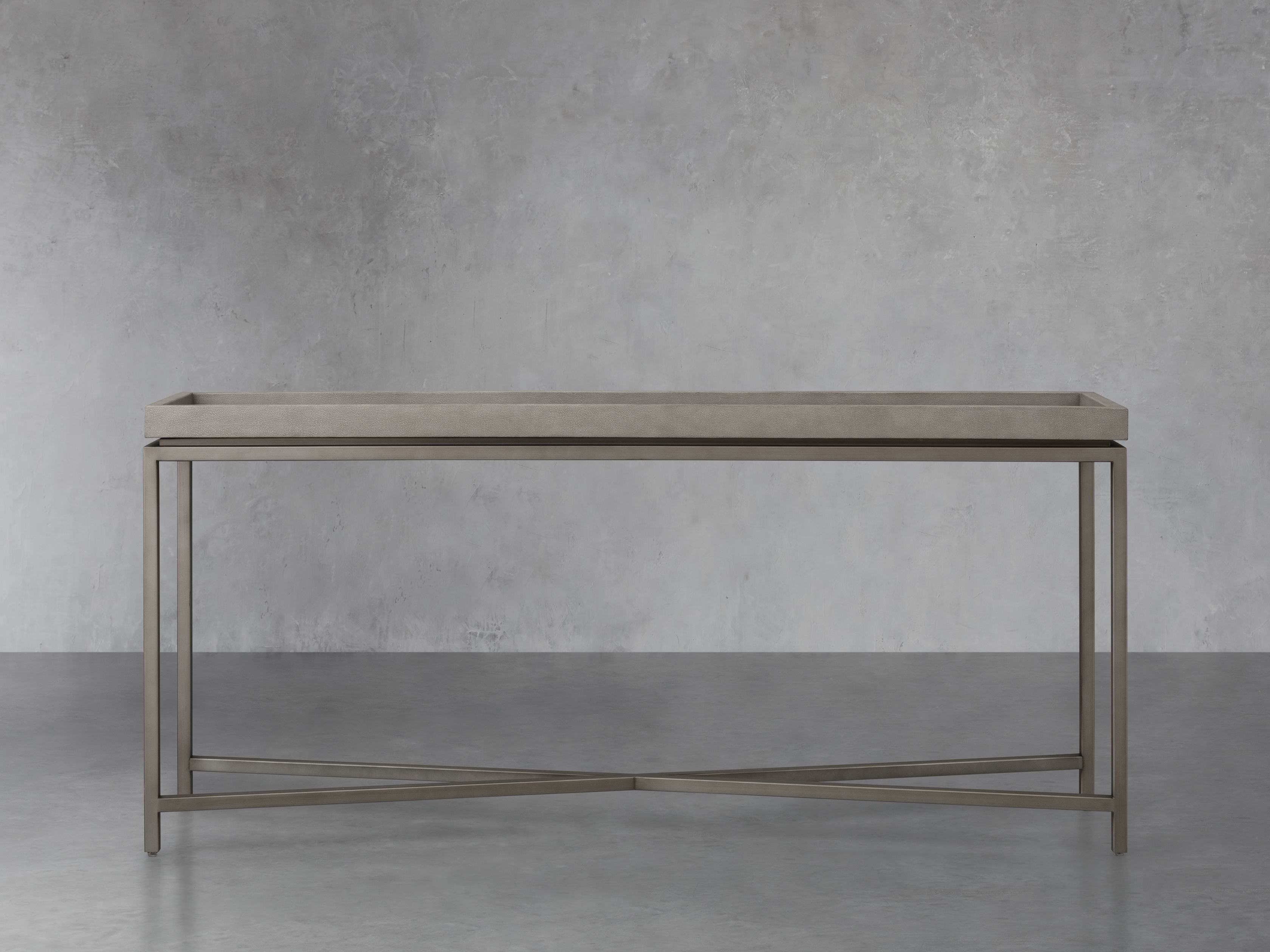 Malone Console Table in Manta Shagreen Gray - Image 0