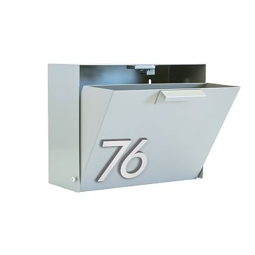 Cubby Wall Mounted Mailbox with Magnetic Wasatch House Numbers, White/Black - Image 3