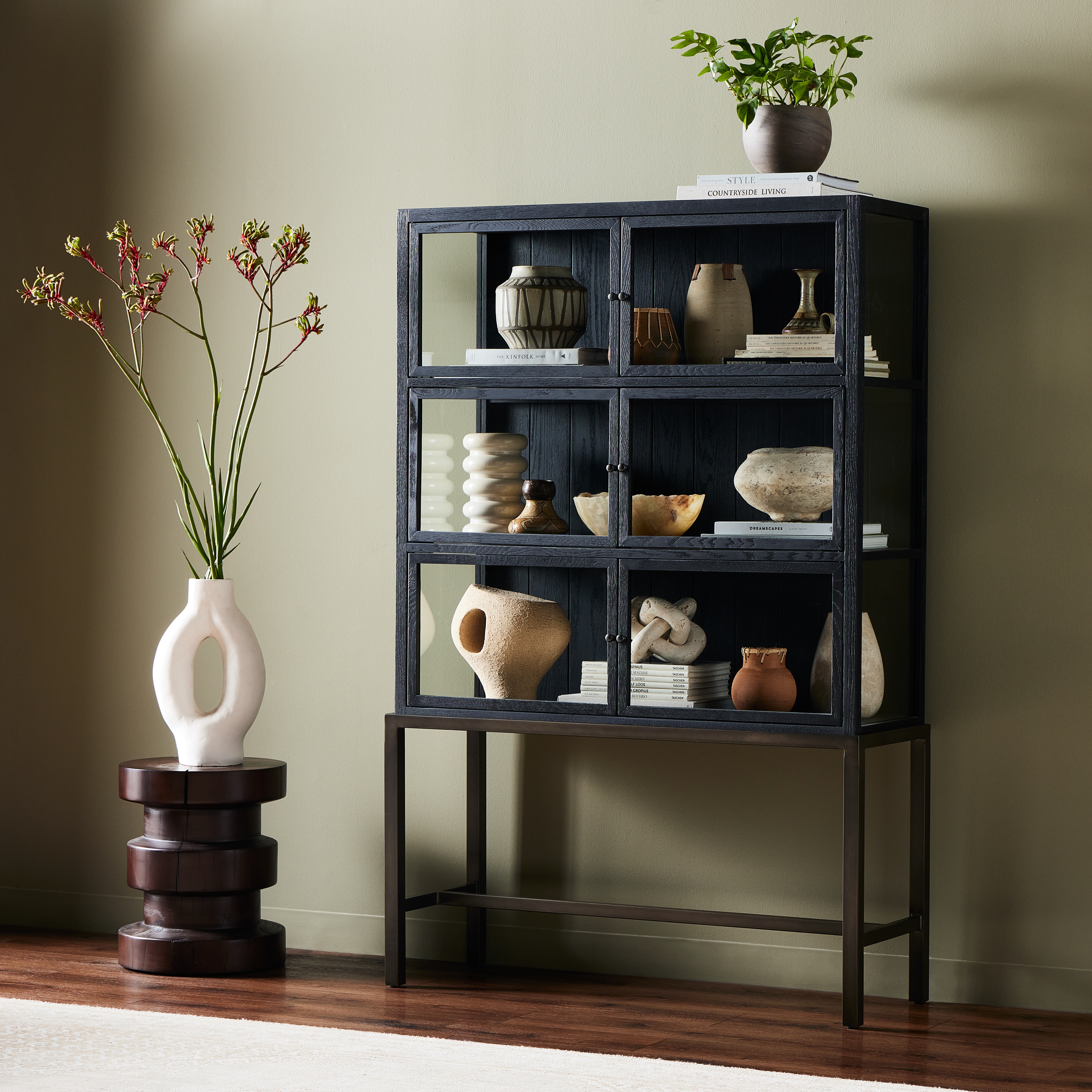 Spencer Curio Cabinet-Drifted Black - Image 10