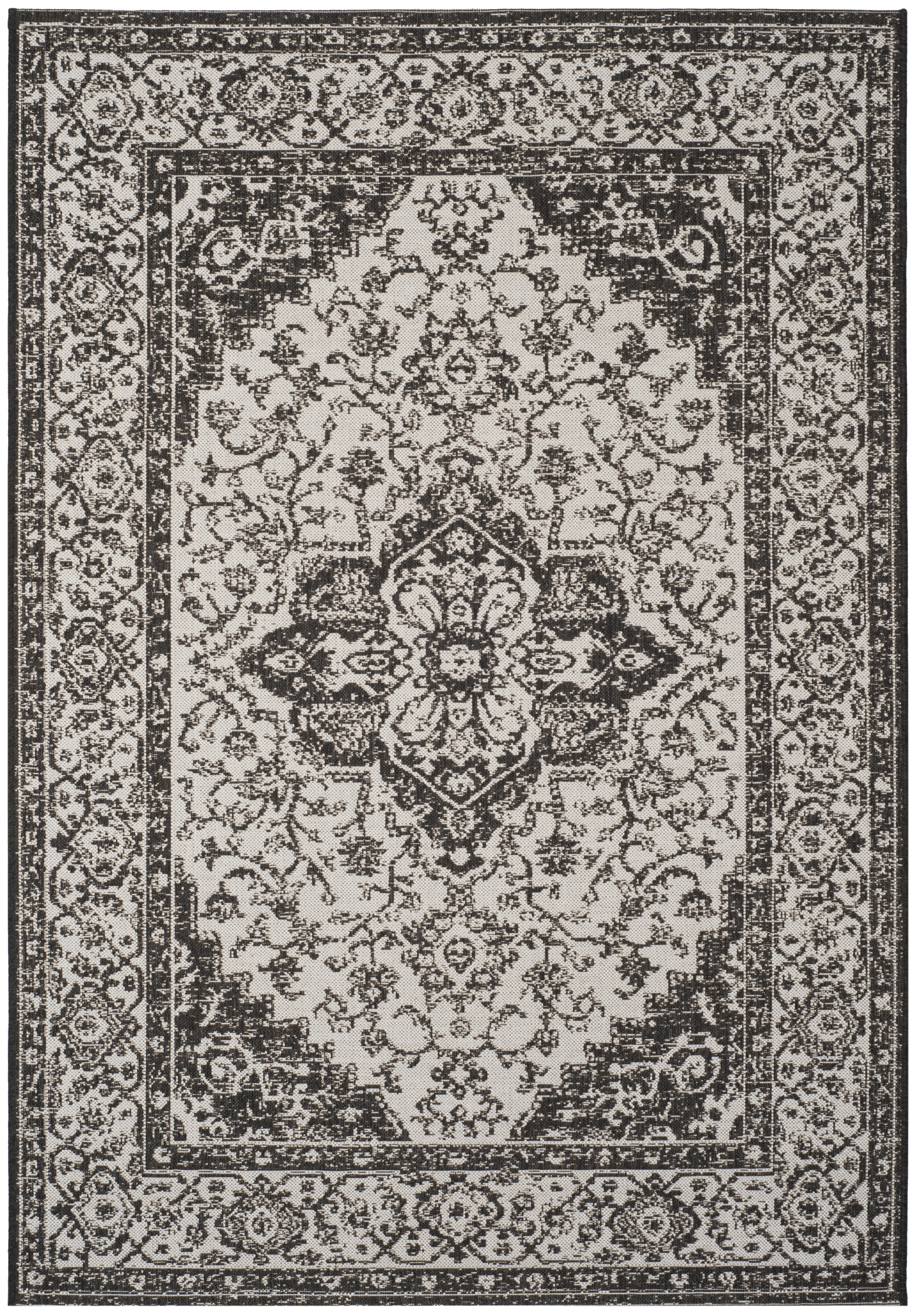 Arlo Home Indoor/Outdoor Woven Area Rug, LND137A, Light Grey/Charcoal,  5' 1" X 7' 6" - Image 0