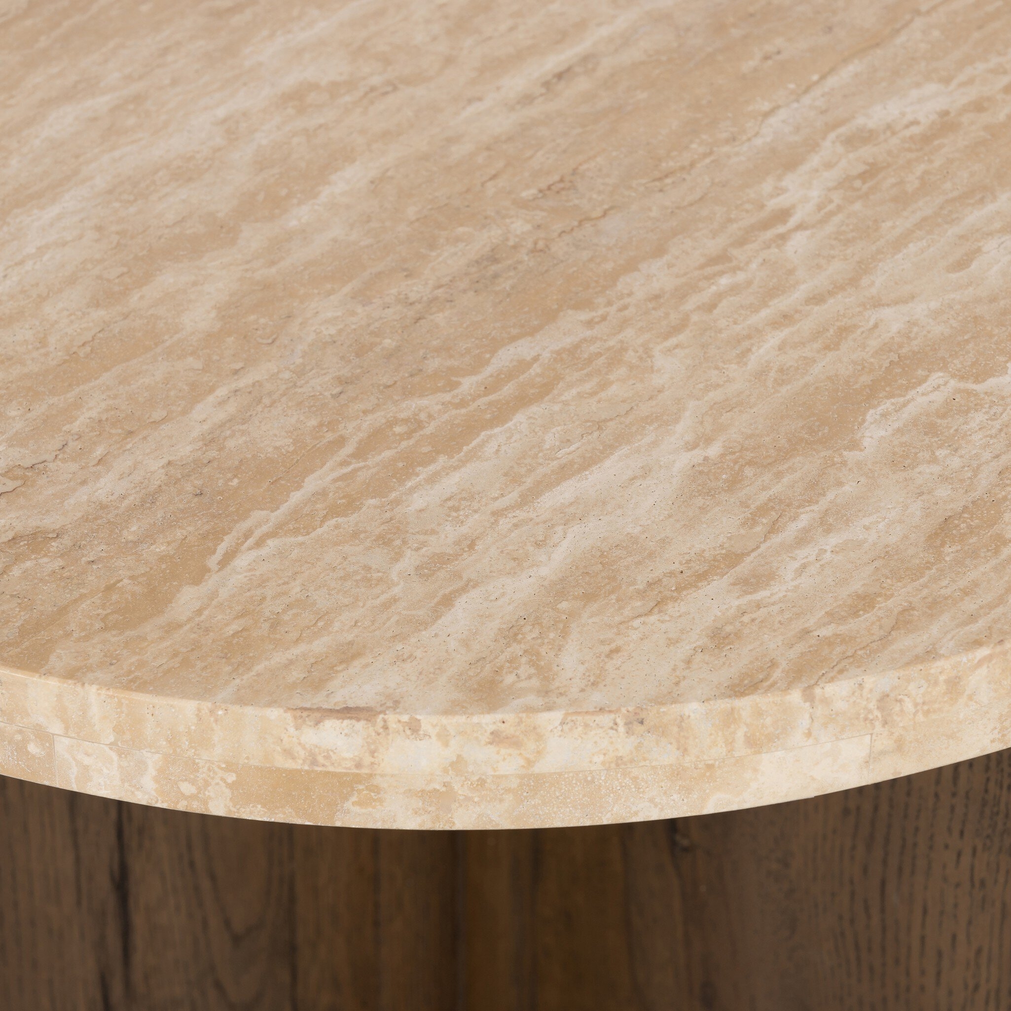 Toli End Table - Travertine - Image 3