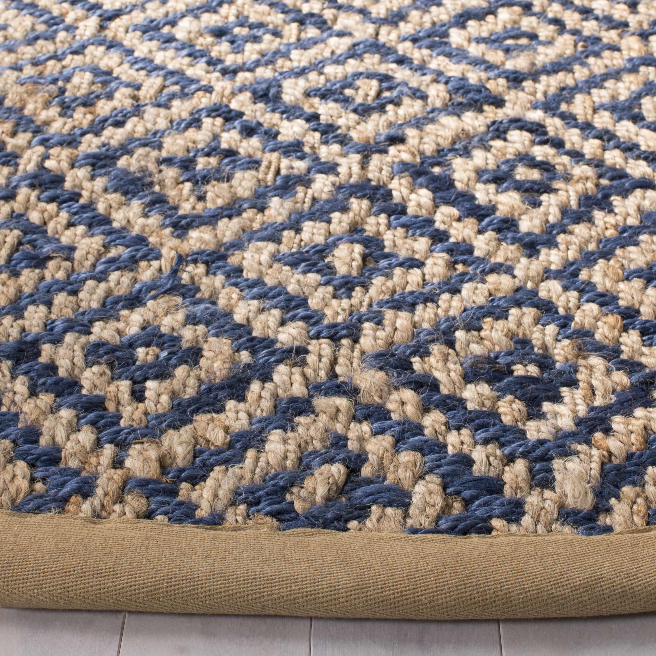 Arlo Home Hand Woven Area Rug, NF266D, Tropical Blue/Natural,  6' X 6' Round - Image 2