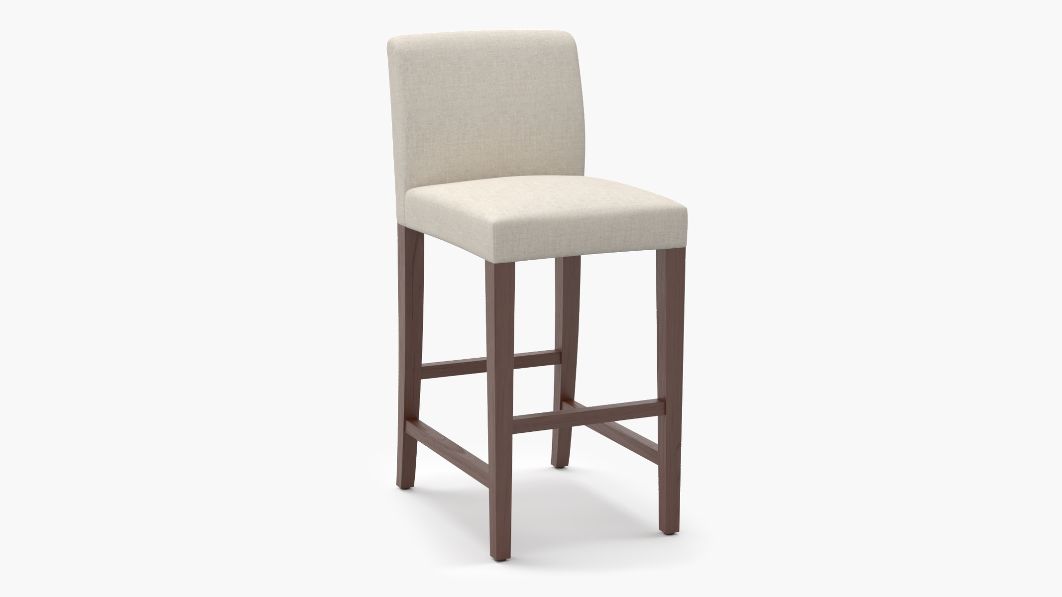 Signature Dining Bar Stool, Talc Everyday Linen, Walnut Square Tapered Leg - Image 1