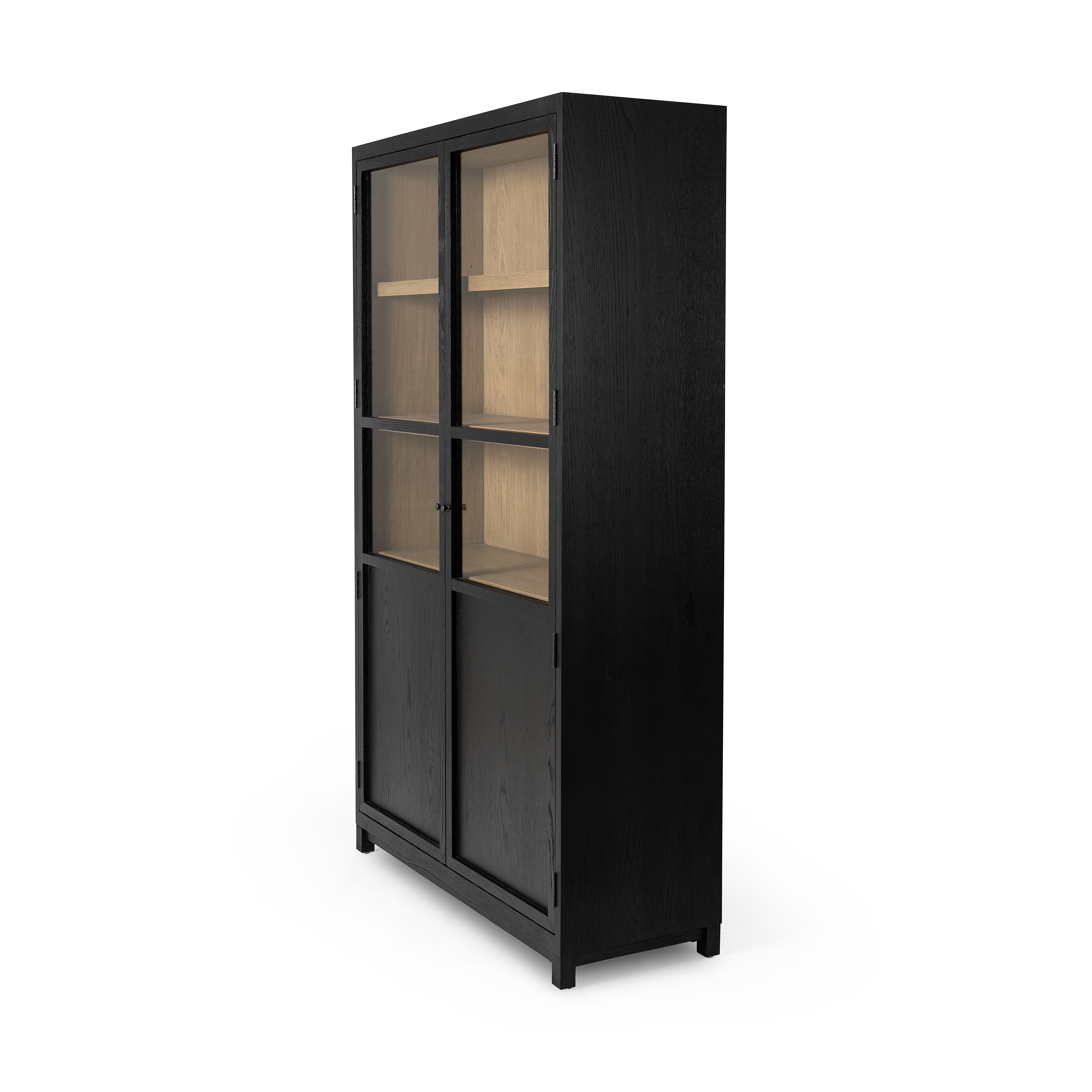 Millie Panel & Glss Door Cabinet-Mtt Blk - Image 2