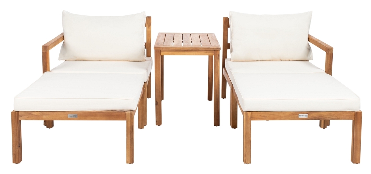 Pratia 5 Pc Outdoor Set - Natural/Beige - Safavieh - Image 0