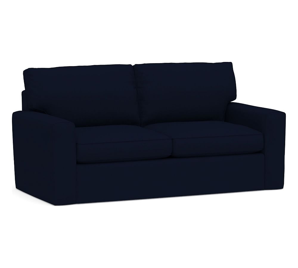 Pearce Square Arm Slipcovered Grand Sofa 83" 2X2, Down Blend Wrapped Cushions, Performance Everydaylinen(TM) Navy - Image 0