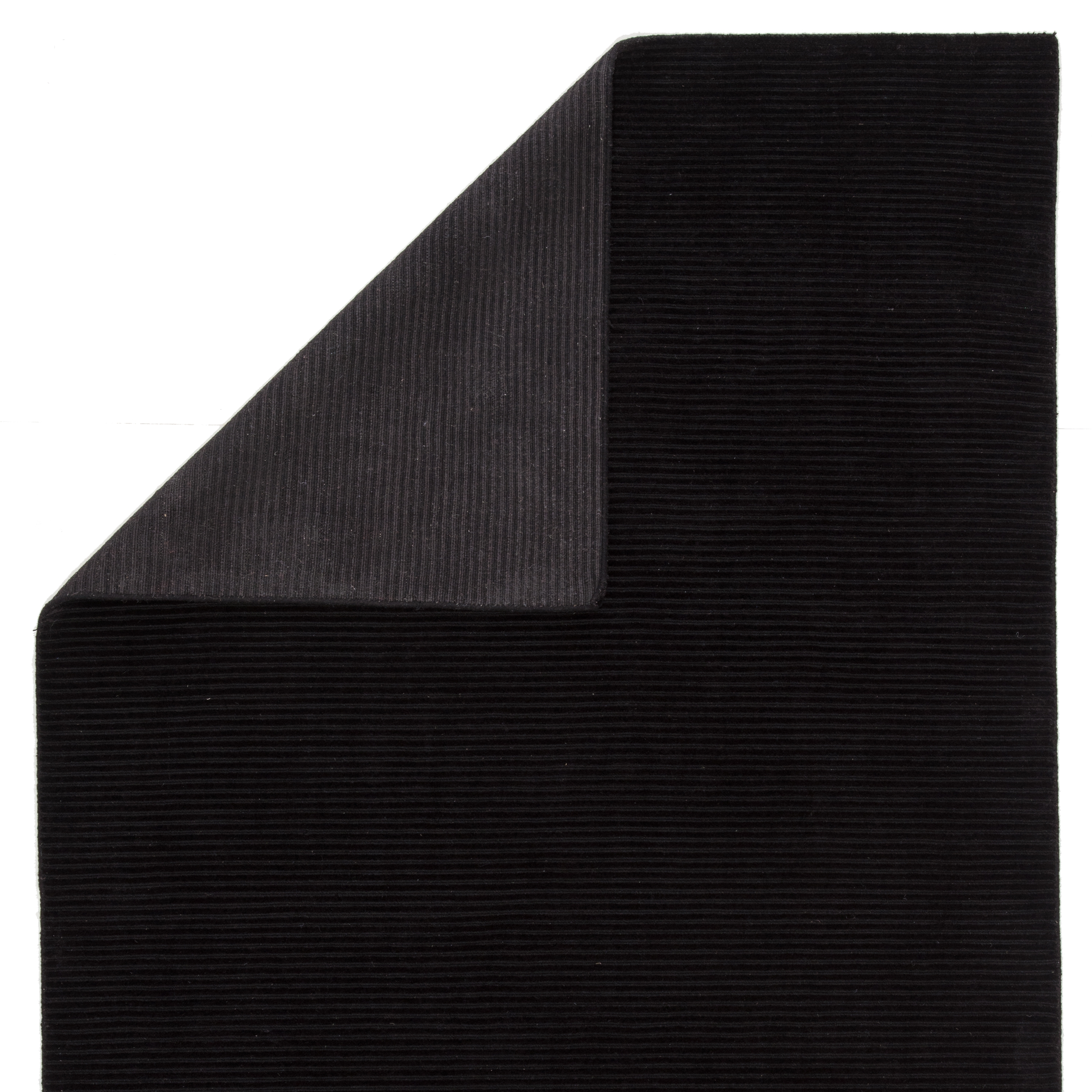 Basis Handmade Solid Black Runner Rug (2'6"X8') - Image 2