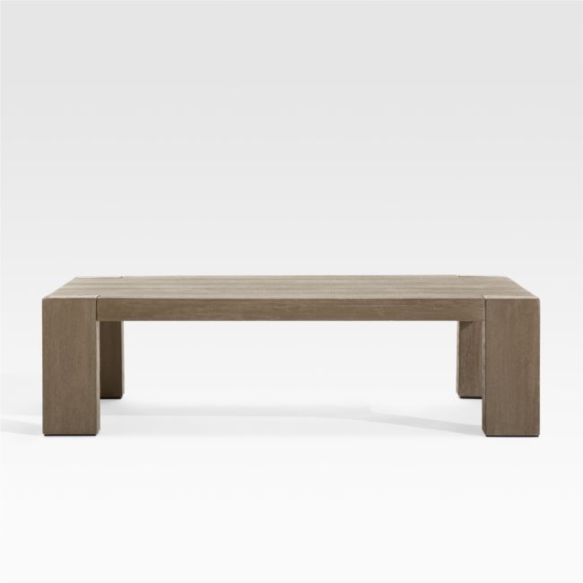 Ashore Grey Solid Mahogany Wood Outdoor Coffee Table - Image 0