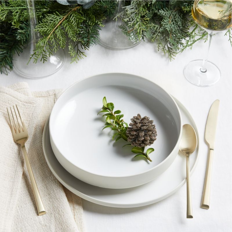 Tour White Porcelain Dinner Plates, Set of 8 - Image 3