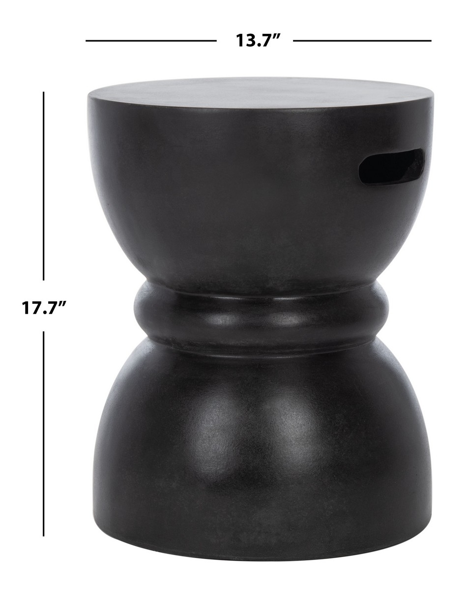 Haruki In/Outdoor Accent Stool - Black - Safavieh - Image 6