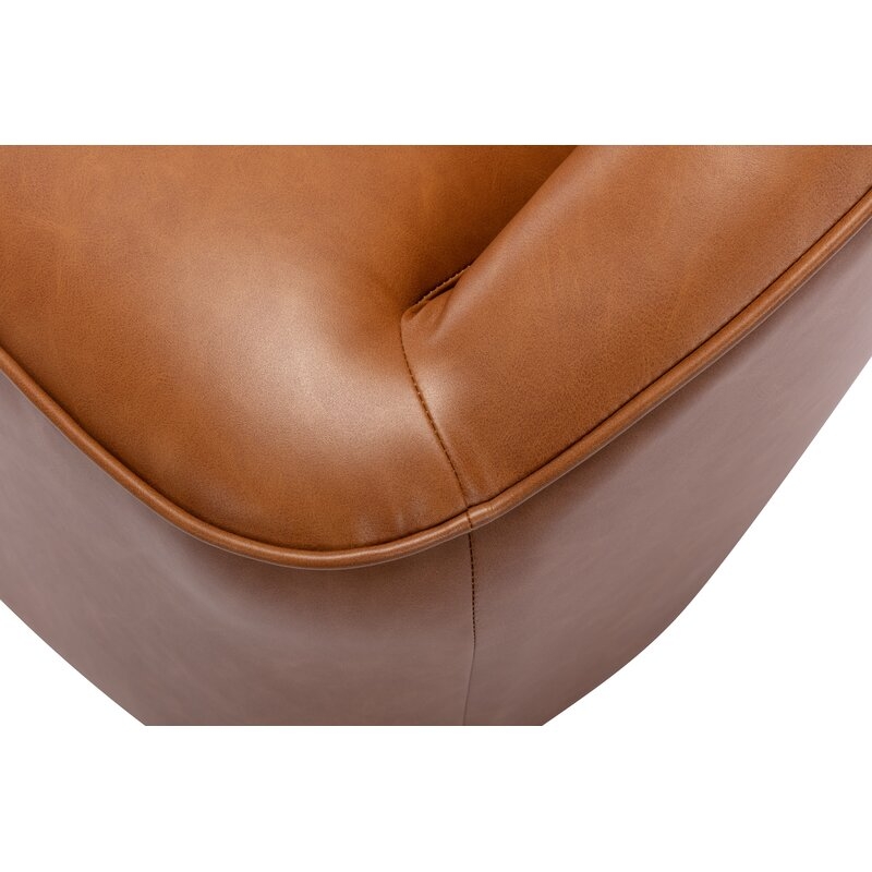 Gregory Vegan Leather Swivel Barrel Chair - Image 4
