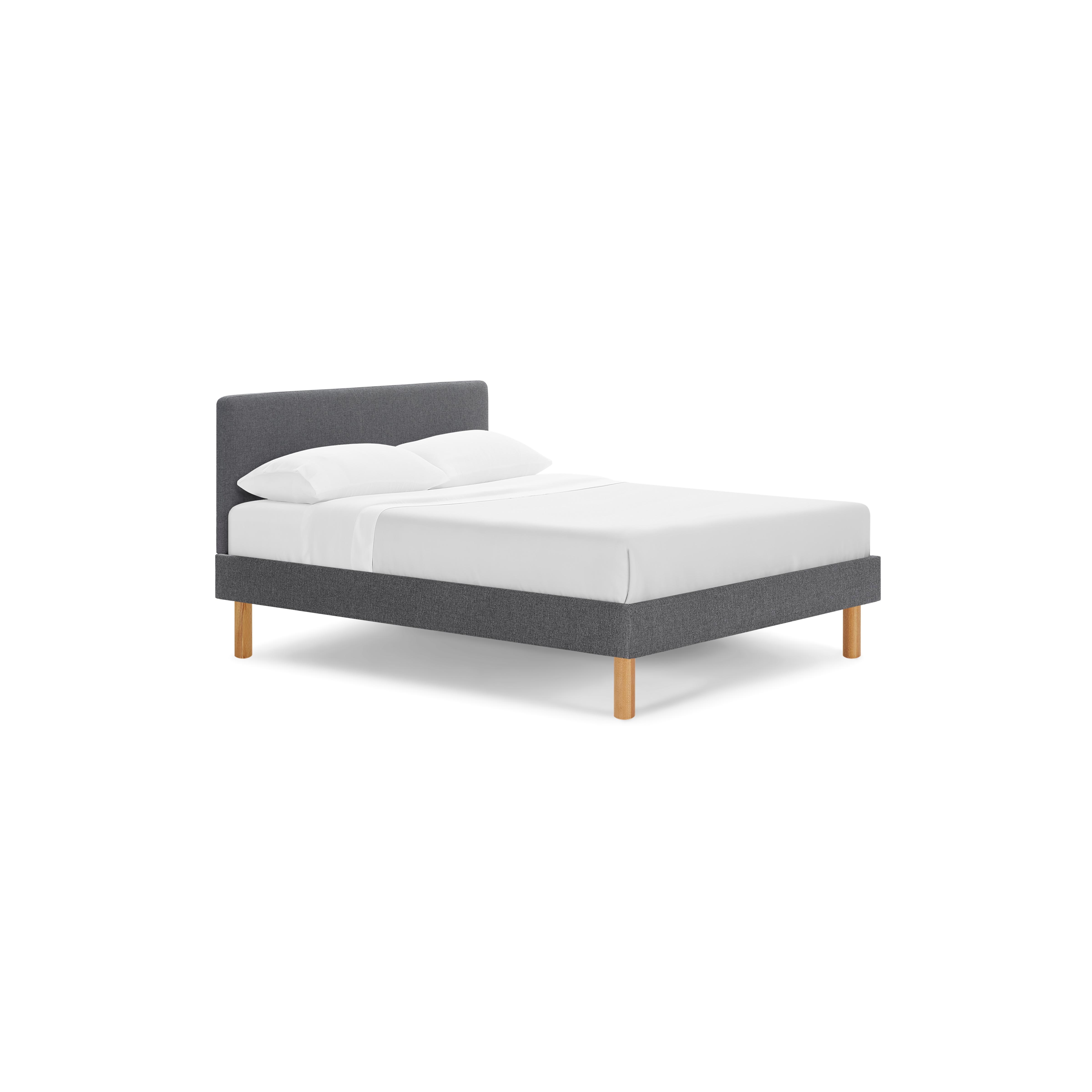 Chorus Upholstered Bed - King / Stone Grey/Walnut / Tapered - Image 2