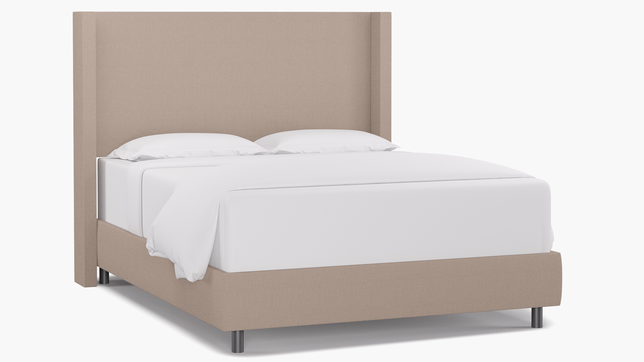 Modern Wingback Bed, Husk Everyday Linen, Queen - Image 0