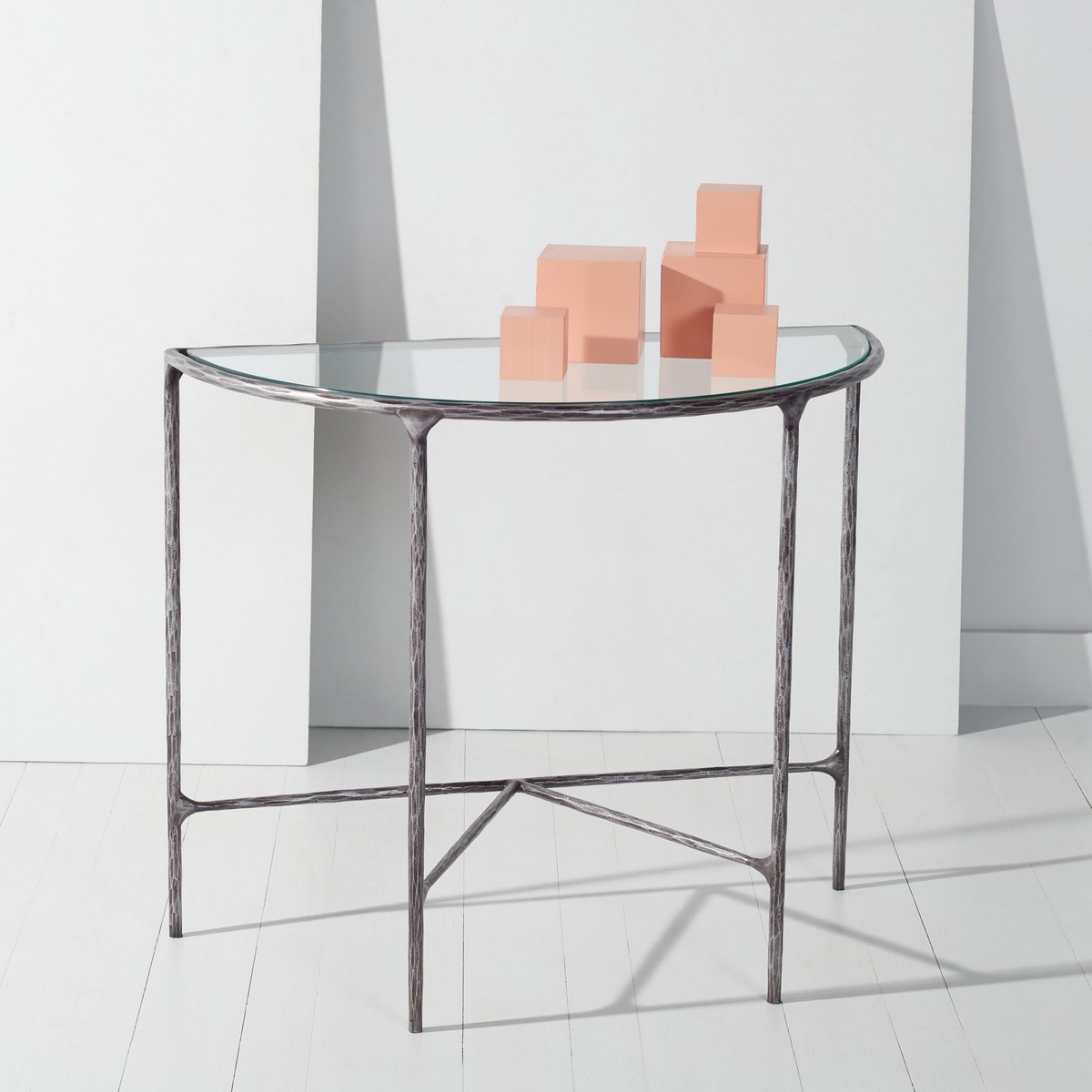 Jessa Forged Metal Console Table - Silver - Image 1