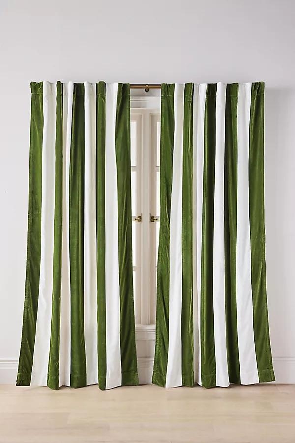 Trova Velvet Pieced Striped Curtain - Image 0