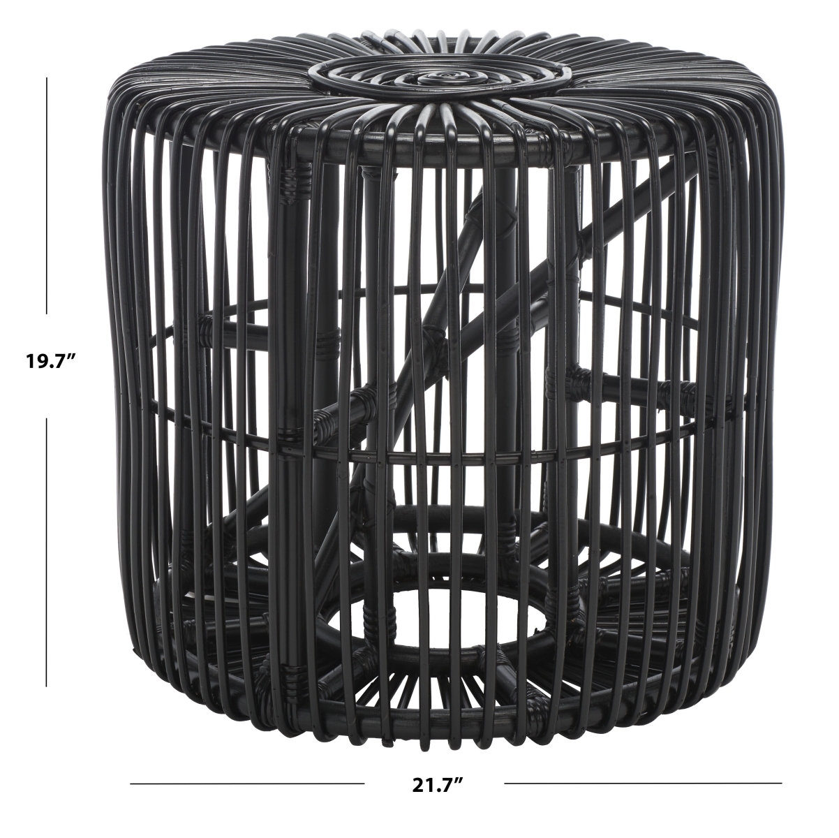 Jabez Round Accent Table - Black - Safavieh - Image 6