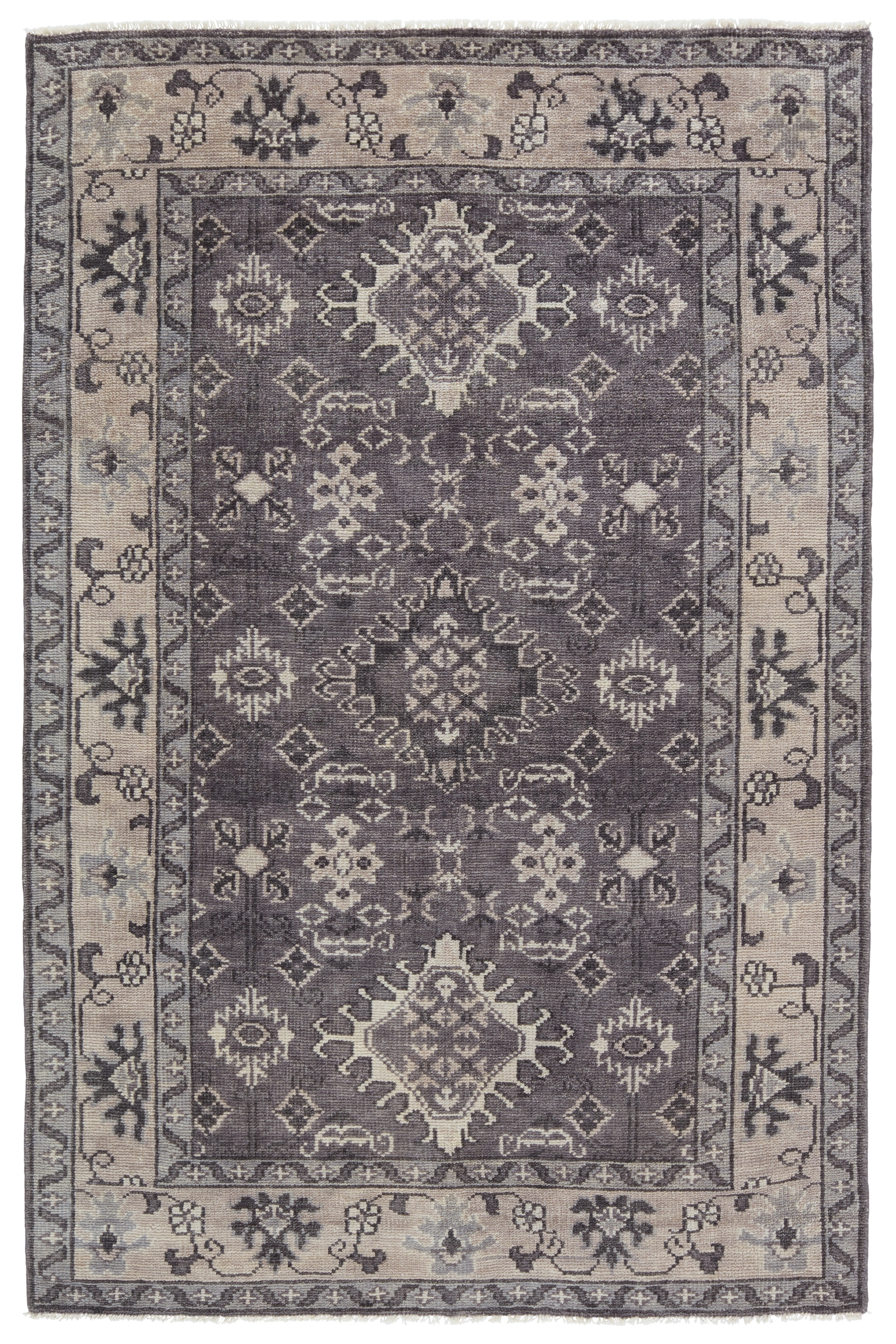 Kella Hand-Knotted Medallion Gray Area Rug (10'X14') - Image 0