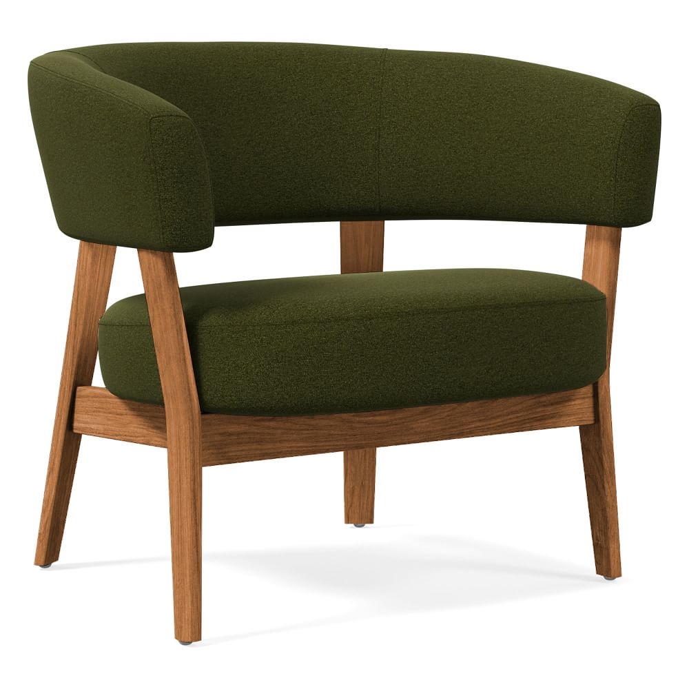 Juno Chair, Poly, Distressed Velvet, Tarragon, Natural Oak - Image 0