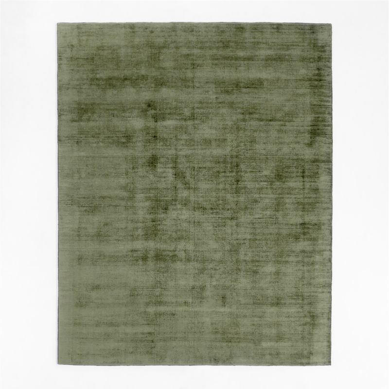 Laval Viscose Handwoven Solid Green Area Rug 12'x15' - Image 1