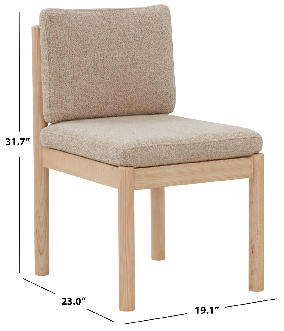 Kalmia Boucle Dining Chair - Oatmeal/Natural - Image 5